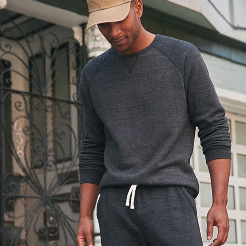 Marine Layer Garment Dye Fleece Sweatshirt Vintage Indigo